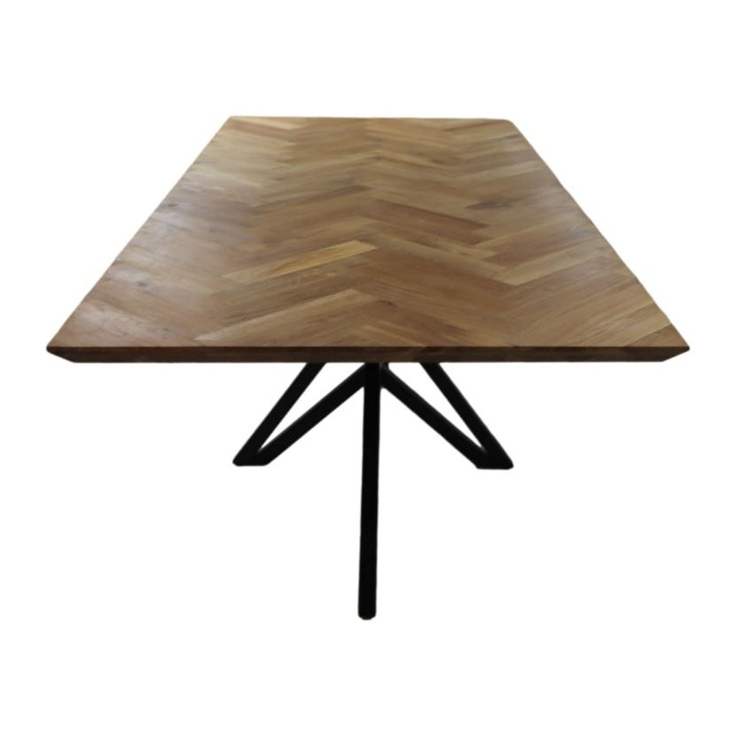 Tafel Fishbone Rechthoek- 180x90x76 - Naturel - Eiken - Velaria Interiors