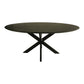 Tafel Zurich ovaal swiss edge - 180x100x76 - Zwart - Acaciahout/metaal - Velaria Interiors