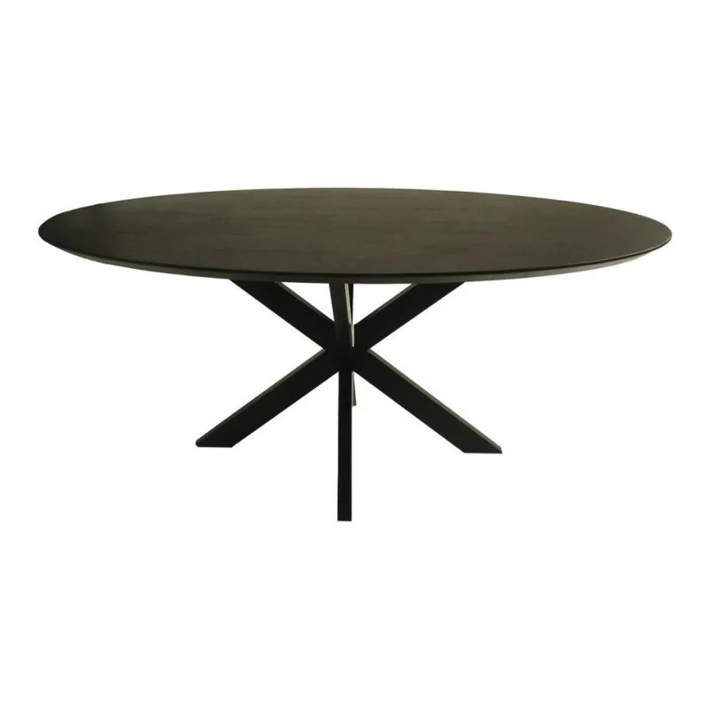 Tafel Zurich ovaal swiss edge - 180x100x76 - Zwart - Acaciahout/metaal - Velaria Interiors