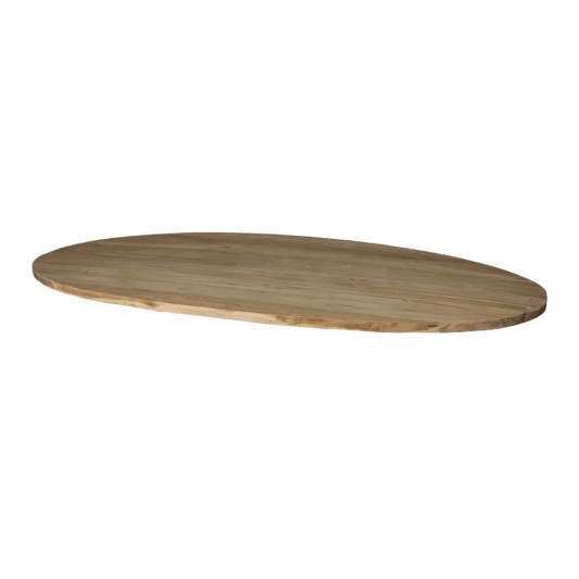 Tafelblad ovaal - 240x120 cm - blank - teak - Velaria Interiors