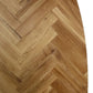 Tafeltop Fishbone Ovaal- 200x100x4 - Naturel - Eiken - Velaria Interiors