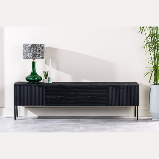 Tv-meubel, 175 cm, B340 zwart - Velaria Interiors