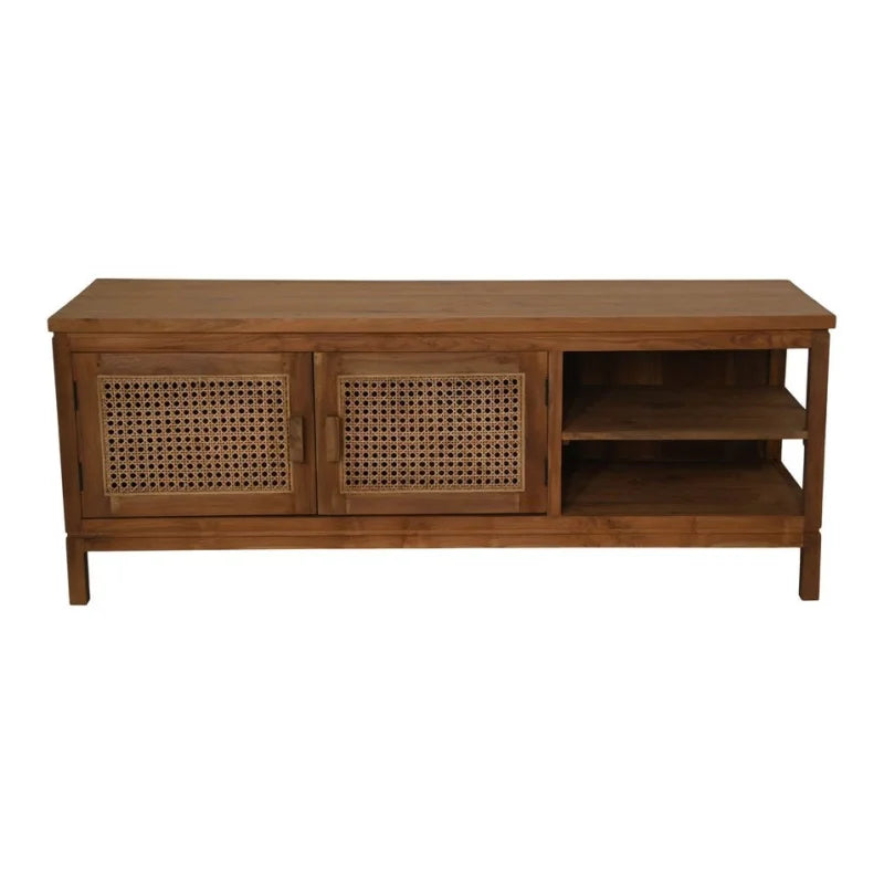 Tv meubel - Naturel - Teak/rotan - Velaria Interiors