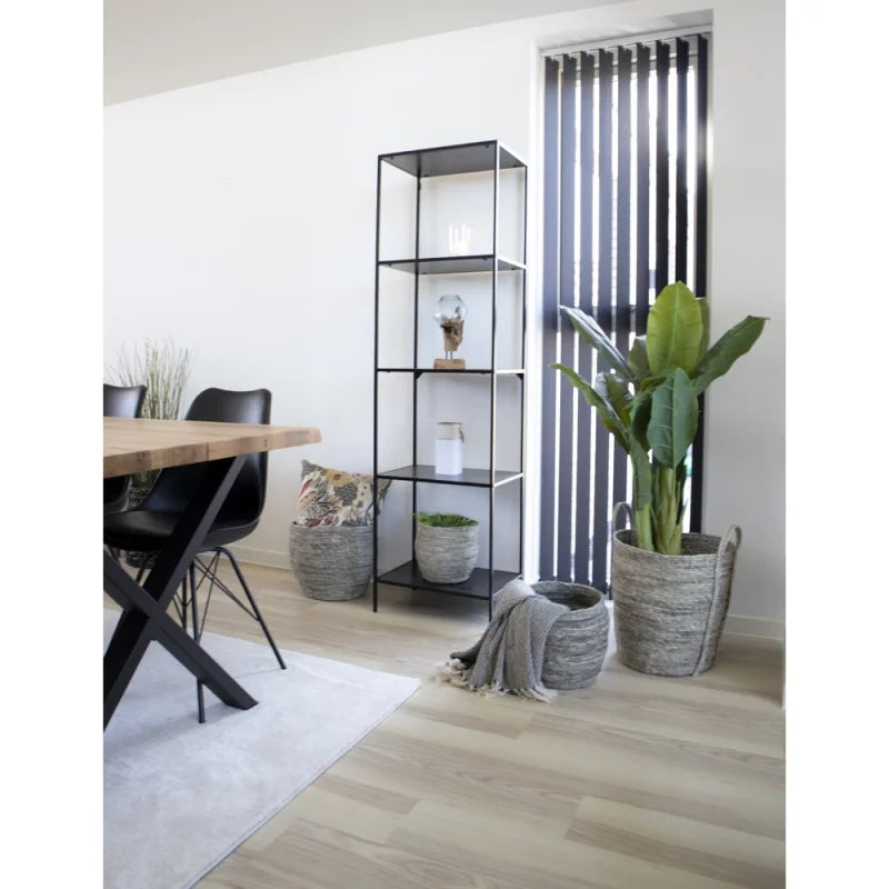 Vita Plank - Plank met zwart frame en 5 zwarte planken - Velaria Interiors