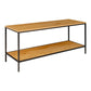 Vita TV-standaard - TV-tafel met zwart frame en twee eikenhouten planken - Velaria Interiors