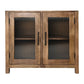 Vitrine kast met glas - 80x40x70 - Naturel - Mangohout/glas - Velaria Interiors