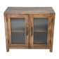 Vitrine kast met glas - 80x40x70 - Naturel - Mangohout/glas - Velaria Interiors