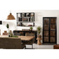 Vitrinekast Kingston - 90x40x185 - acacia/ijzer/glas - Velaria Interiors