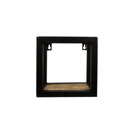 Wandbox Levels - 20x20 cm - mangohout/ijzer - Velaria Interiors