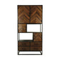 Wandkast Verona - 100x40x200 - Bruin/zwart - Oud hout/metaal - Velaria Interiors