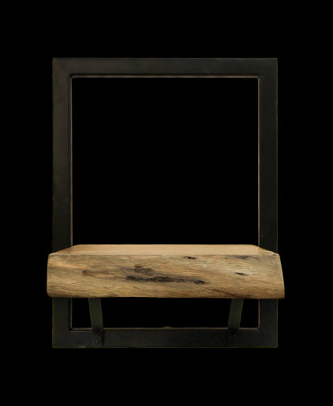 Wandplank Levels Live Edge - 25x32 cm - acacia/ijzer - Velaria Interiors