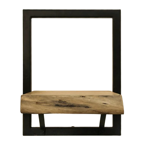 Wandplank Levels Live Edge - 25x32 cm - acacia/ijzer - Velaria Interiors