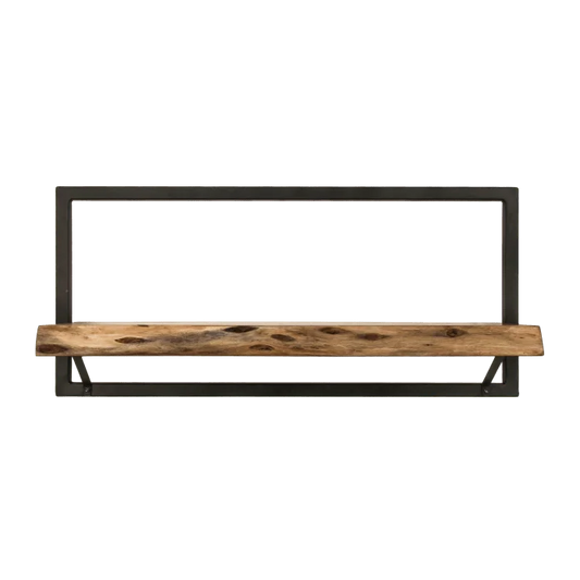 Wandplank Levels Live Edge - 70x32 cm - acacia/ijzer - Velaria Interiors